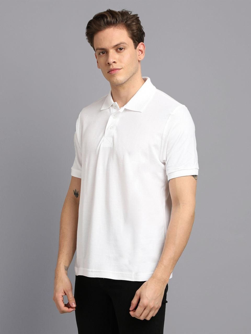 Solid Half Sleeves Men's Polo T-Shirt