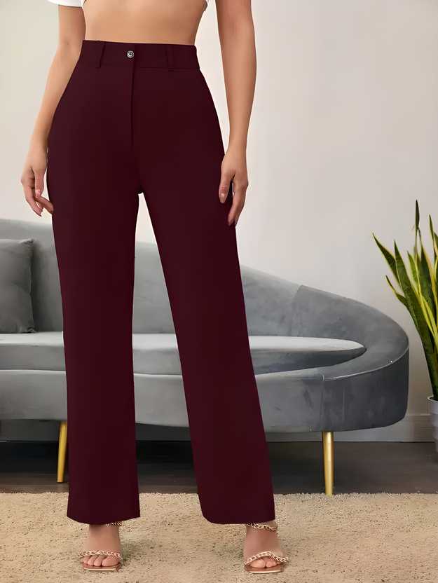 Elegant Maroon Trousers For Women