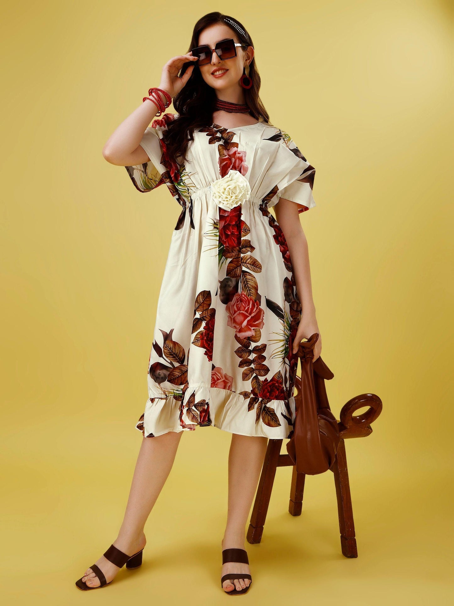 Size Women's Floral Print Dress