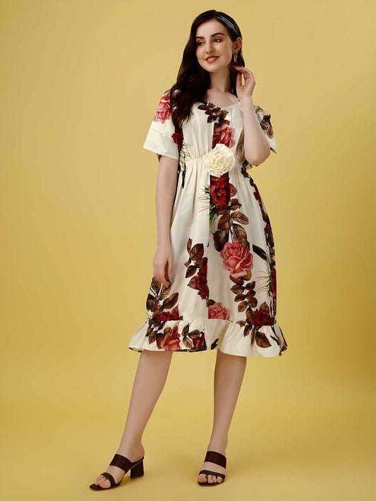 Size Women's Floral Print Dress