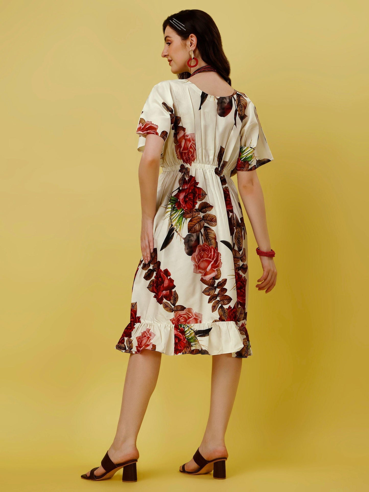 Size Women's Floral Print Dress