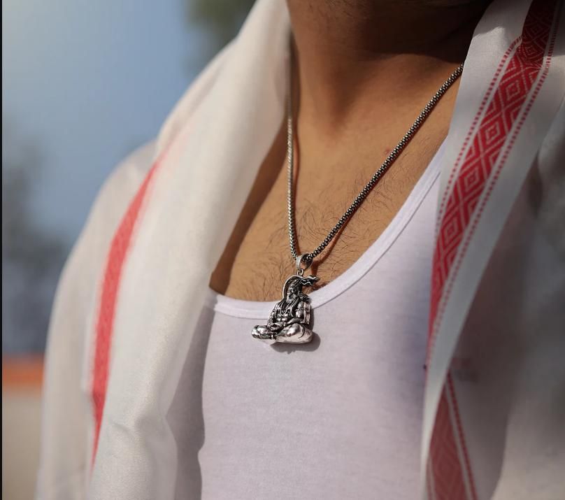 Hanuman Silver Locket & Chain