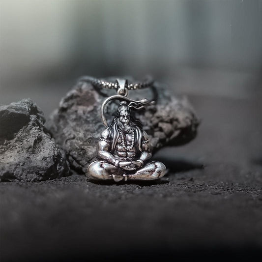 Hanuman Silver Locket & Chain