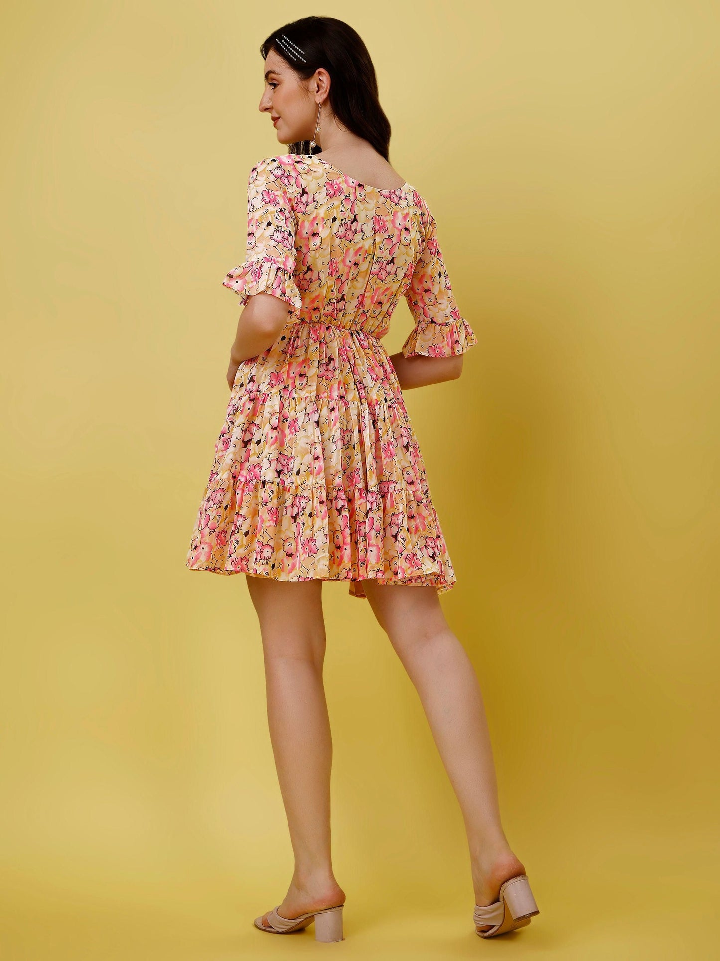 Women's Printed A-Line Short Dress