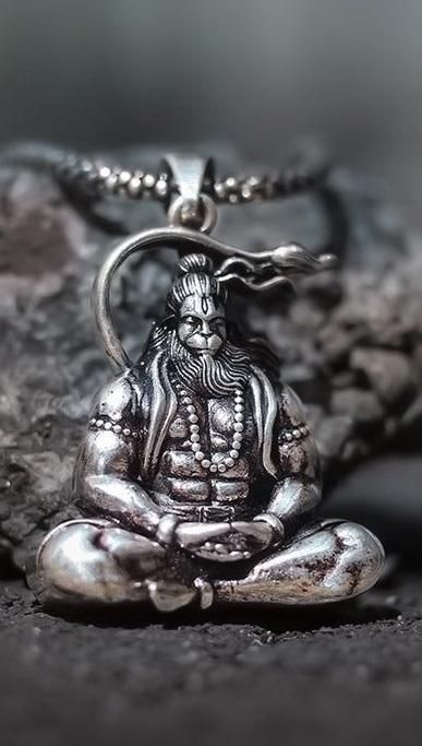 Hanuman Silver Locket & Chain